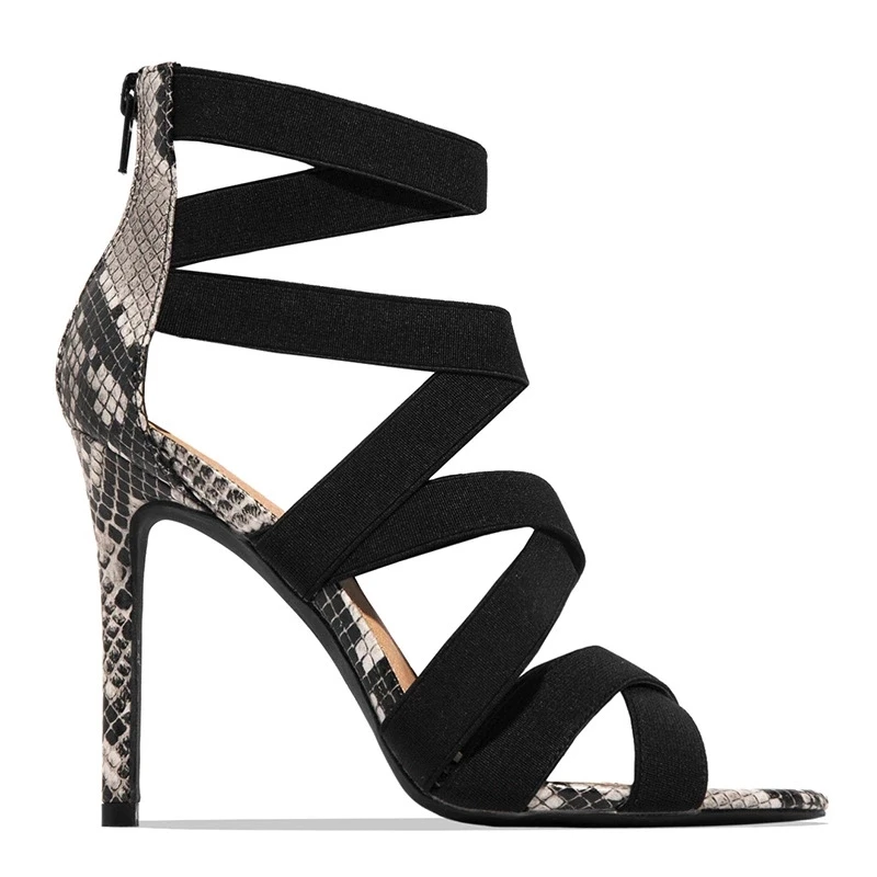 

2020 newest stiletto lady sandals summer snake skin sandals for women high heel fashion outdoor women shoes