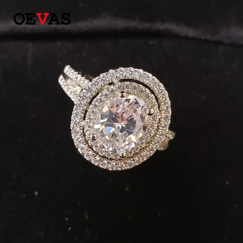 

OEVAS Solid 925 Sterling Silver Bridal Rings Sparkling Oval High Carbon Wedding Engagement Party Fine Jewelry Wholesale