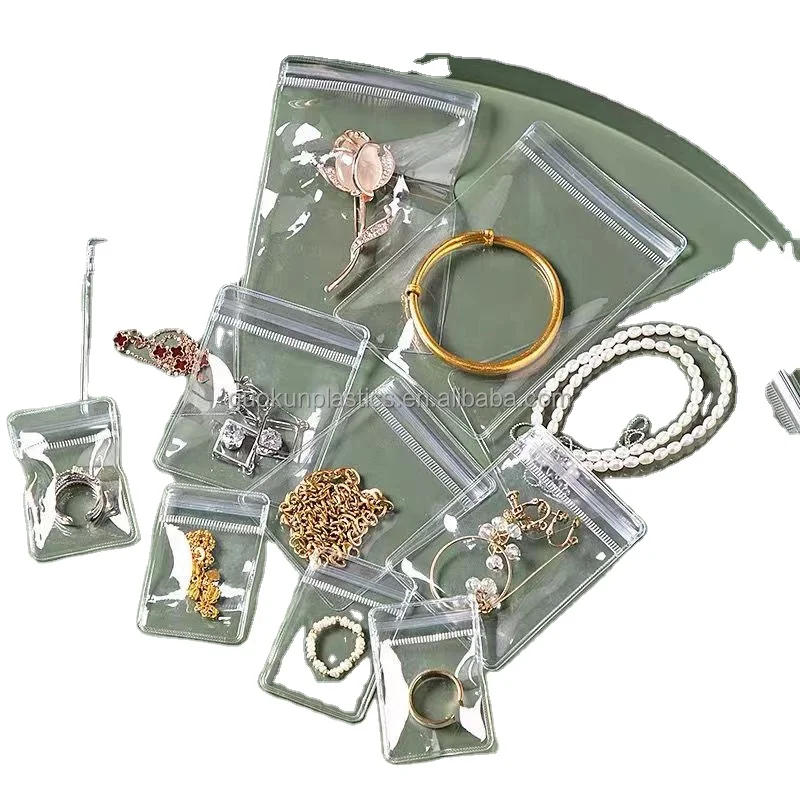 

High quality Clear PVC Jewelry Plastic Zipper Bag Transparent Slide Zip Lock Plastic Bags Custom Printed