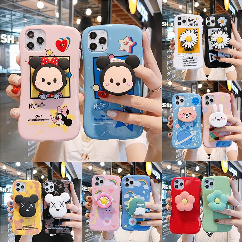 

INS Hot Sale 3D Cartoon Daisy Dinosaur Animal Stand Phone Case for Iphone 11pro 11pro Max with Phone Holder