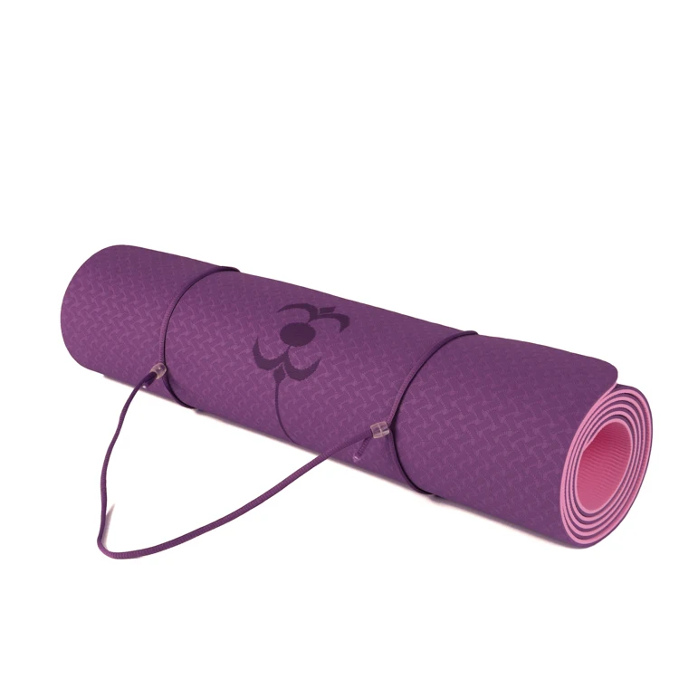 

High Quality Purple Eco Friendly Non Slip TPE Yoga Mat With Position Line, Green, blue, orange or custom