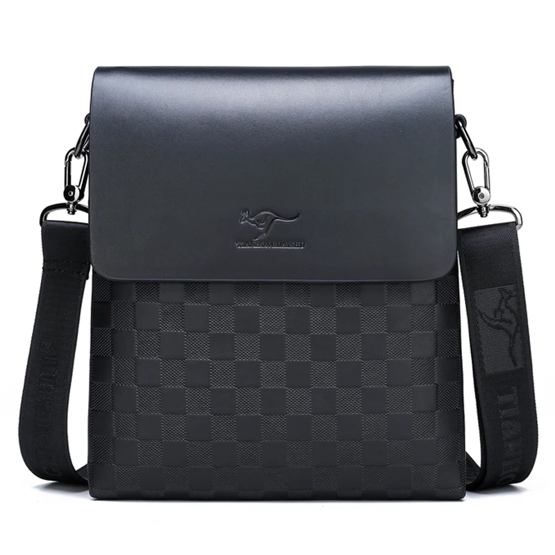 

Men's fashion casual checkered shoulder bag high quality waterproof flip casual cross-body bag checkered messenger bag