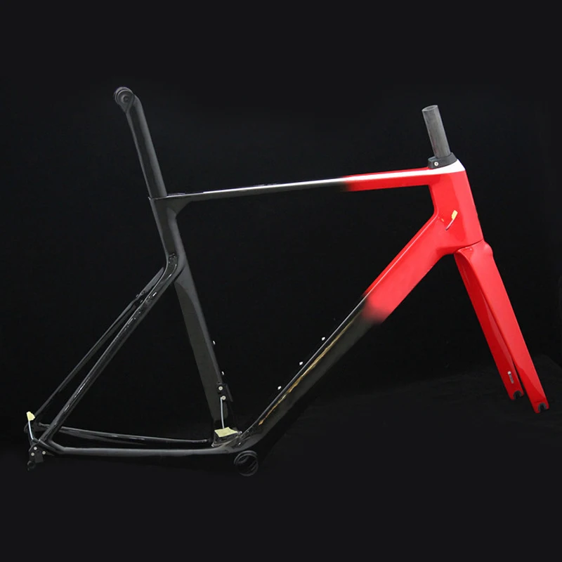 

Disc Carbon Road Frame 700C V Brake XXS/XS/S/M/L Triathlon Carbon Bike Frame set With Fork and Seatpost Bicycle Road 25mm Wheels, Glossy or matte