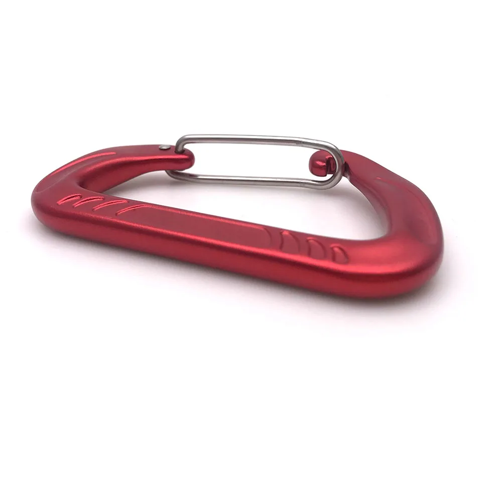 Hammock Wire Rope Spring Hooks 12kn Rock Climbing Clips Lanyard Karabiner Aluminium Round Carabiner