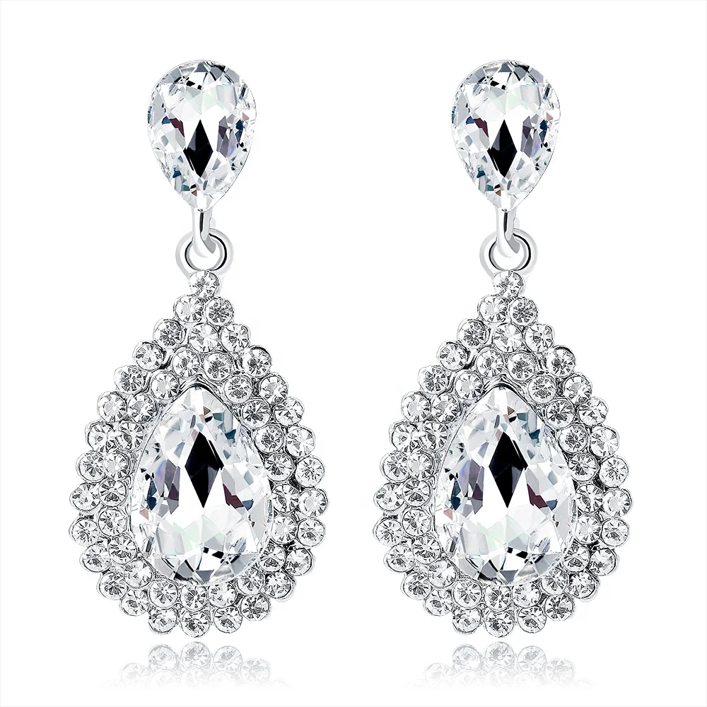 

New Fashion Rhinestone Drop Shape Women Earrings For Decoration, Various, as your choice