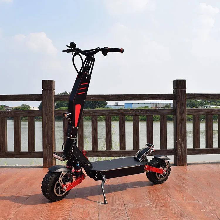 

Oil Pressure Shock Absorbing 11 "portable Two-wheeled Scooter Electric Scooter Dual Drive Off-road Foldable 60V 6000w Ce 200kg