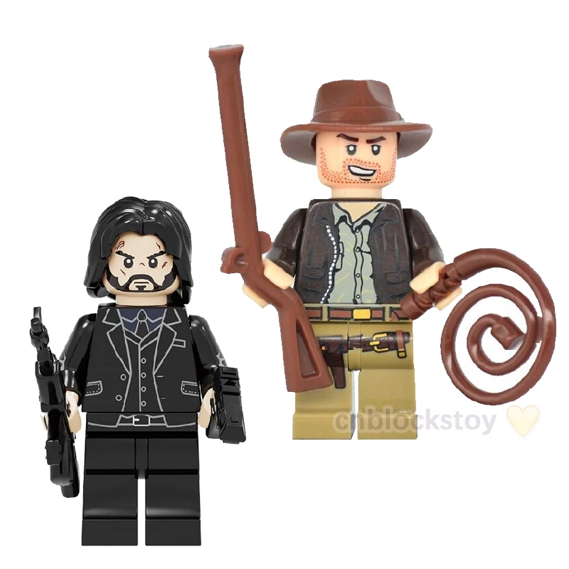 

Movie Series People West Cowboy Indiana Jones John Wick Chapter Season Mini Building Block Figure Kids Plastic Toy KF1216 KF145