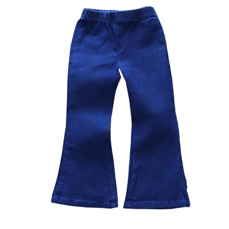 

Top Fashion Toddler Girls Solid Color Casual Flared Trousers Loose Jeans Children Pants, Picture shows
