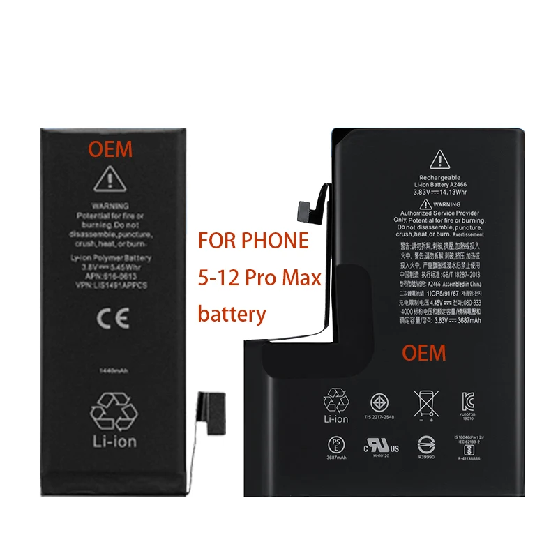 

Factory Oem 2021 NEW Smart phone Mobile Cell phone original Battery For Iphone 5 6 7 6s 8 8p Plus X Xr Xs Max 11 Pro
