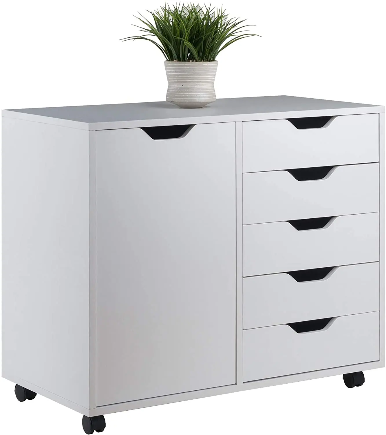 
Winsome Wood Halifax 5 Drawer Mobile Side Cabinet, Multiple Finishes 