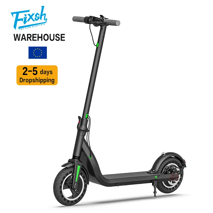 

Fixsh EU warehouse electric scooter 10inch 350W 2 Wheel Scooter electric Adult rear motor scooter