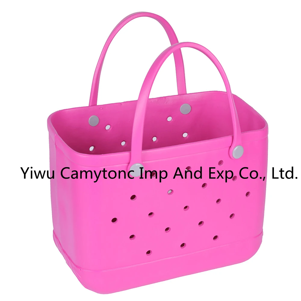 

New Arrival Personalized Hollow-out EVA Solid Beach Bag, 9 colors