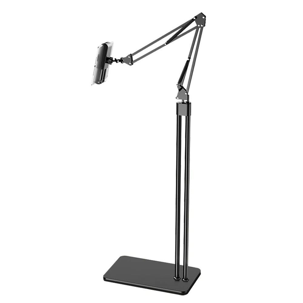 

Long Arm Lazy Flexible Mobile Phone Floor Holders Stand Bracket Tablet Holder, Black white