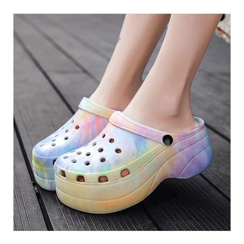 

White Leopard Clogs Women High Platforms Croc Shoes Women Colorful Light Purple Cute Platform Croc Fashion Croc Platform