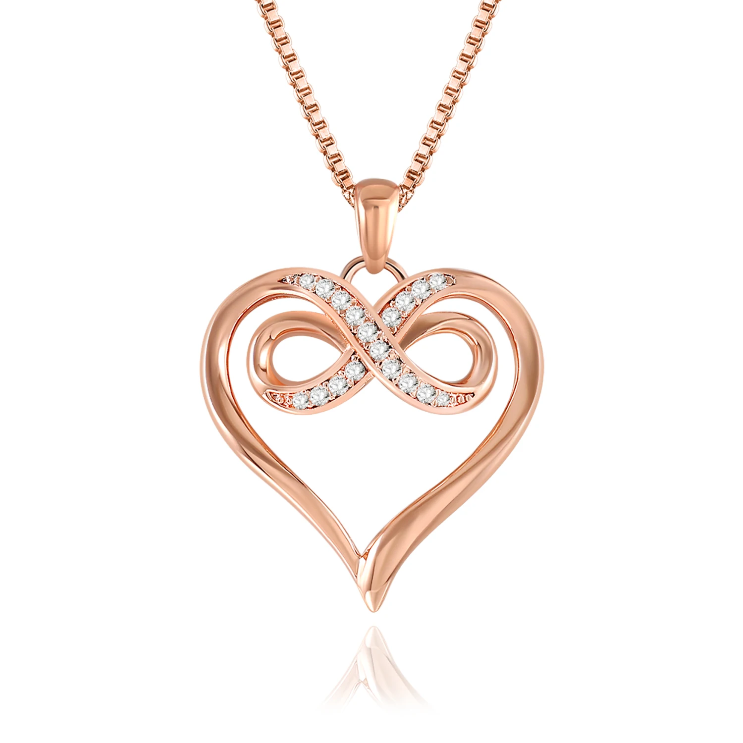 

2021 custom Amazon hot brand rose gold heart pendant charms necklace jewelry dropshipping