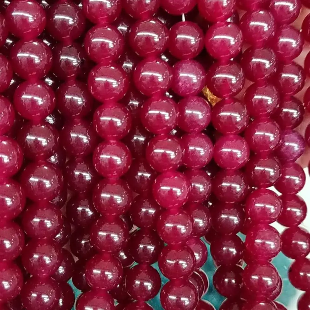 

Hot Sale Cheap Price Jewelry Stone Ruby Loose Round Beads Strands For Jewelry Making, Red