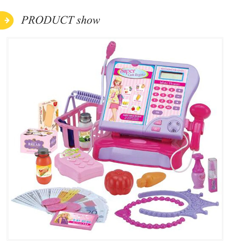 Pretend Play Set Kids Game Supermarket Toy Cash Register Stand Buy