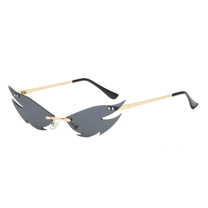 

9006 Unique witch crow style lens rimless shades sunglasses