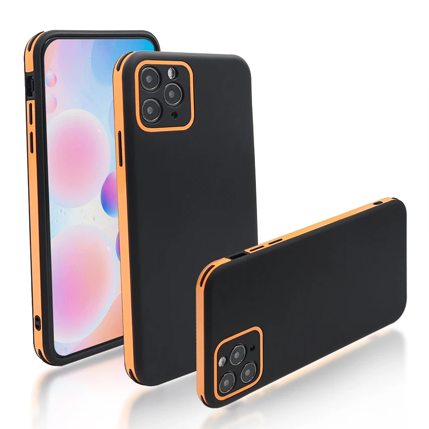 

Black TPU color border Case Camera Design Homochromatic Phone Cover For iPhone 12 case