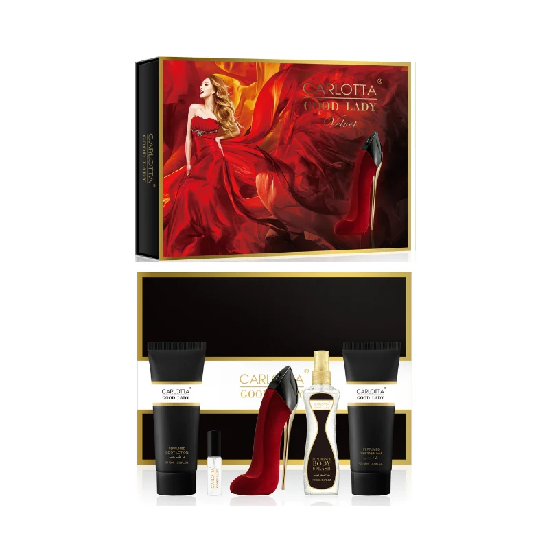 

ZUOFUN OEM Custom Designer Nice High Heel Women Perfume Gift Set, Bule