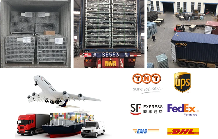 Warehouse Collapsible Storage Cargo Rigid Metal Box Wire Container  