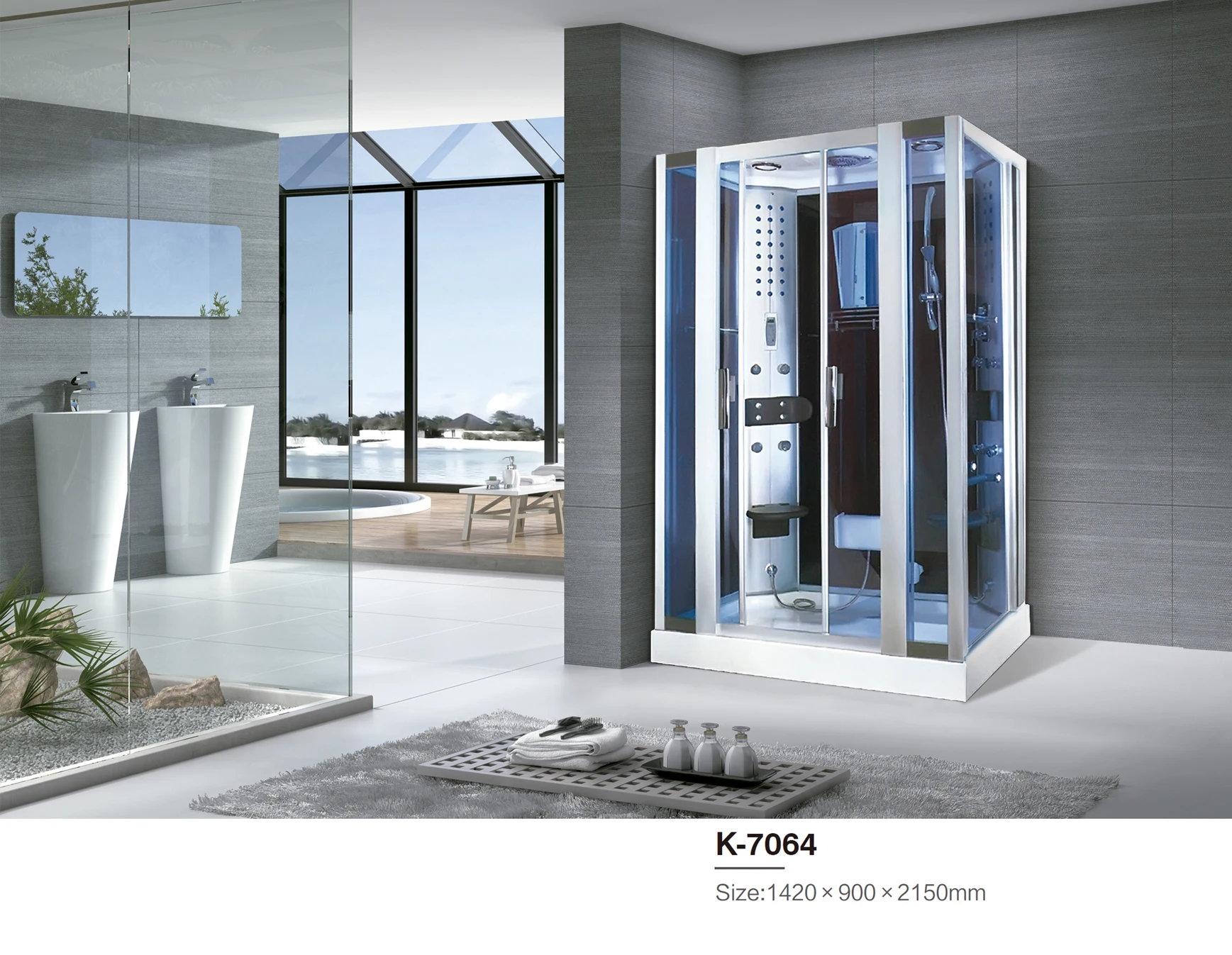 14 years manufacturer  shower steam combo cabins box enclosure room K7064