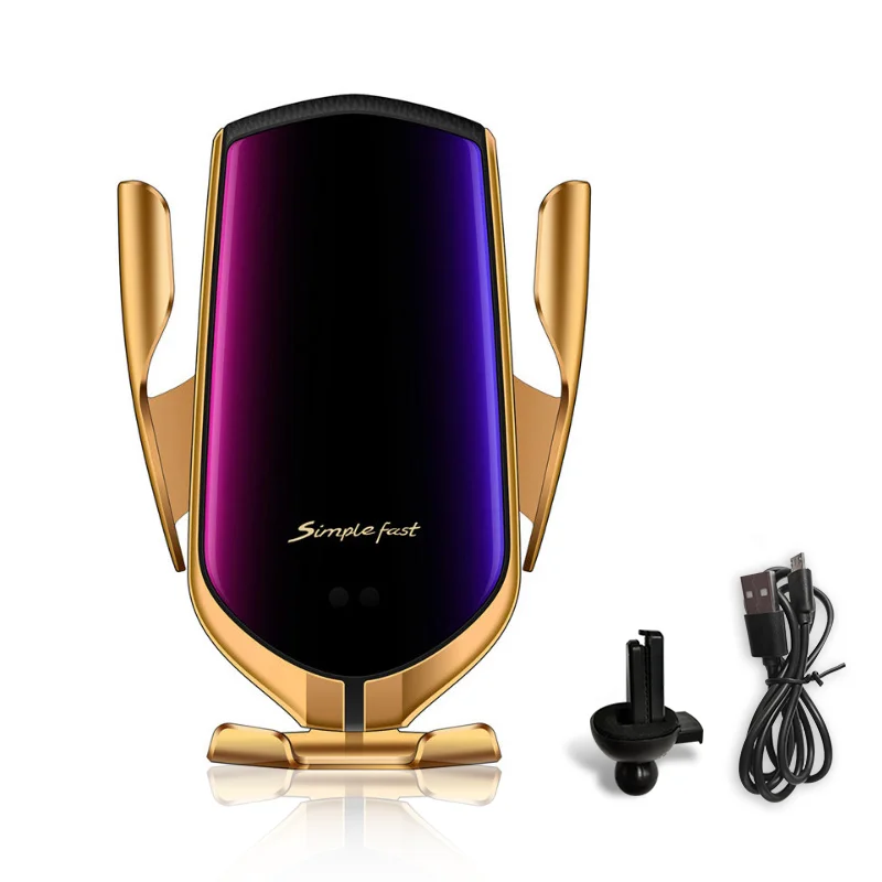 

Qi portable R1 wireless charger holder phone car mount flexible