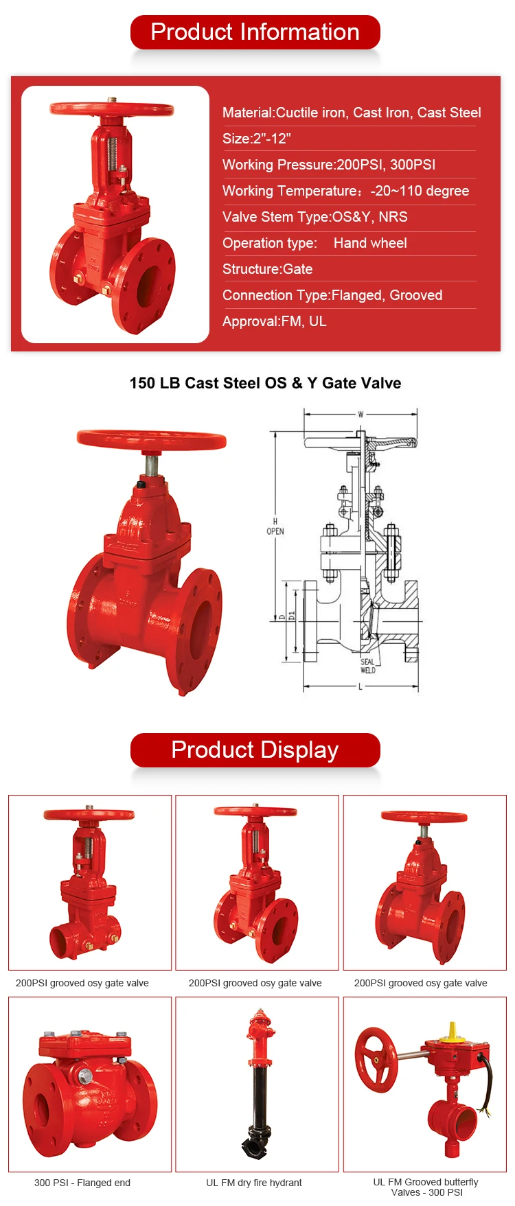 UL FM Grooved Type Butterfly Valve UL Listed FM Approved