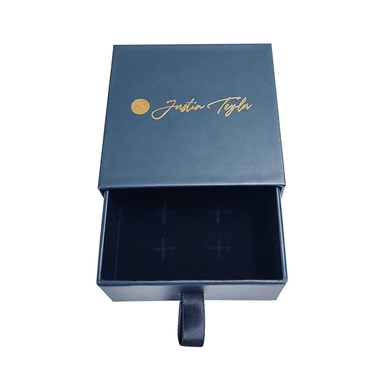 

Custom Packaging Luxury dark Green Rigid Sliding Cardboard Small Gift Paper Jewelry Jewellery Drawer Boxes