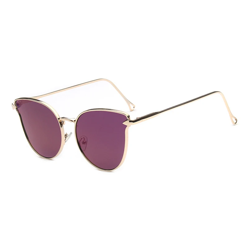 

New Personality Cat Eye Arrow Sunglasses Fashion Trend Ladies Mirror Metal Color Film Glasses Sunglasses, 6color