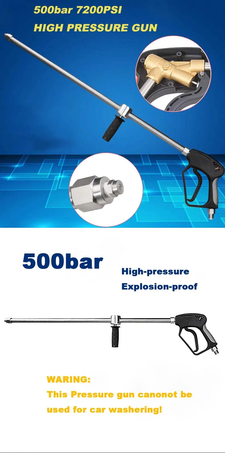 7200psi 500bar High Pressure Washer Gun Heavy Duty Pressure Gun Buy