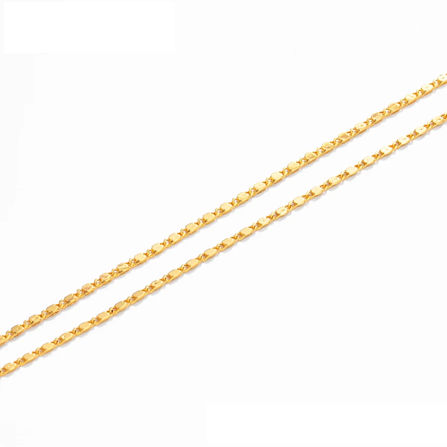

46969 xuping Saudi gold men jewelry copper customized flat chain necklace, 24k gold color