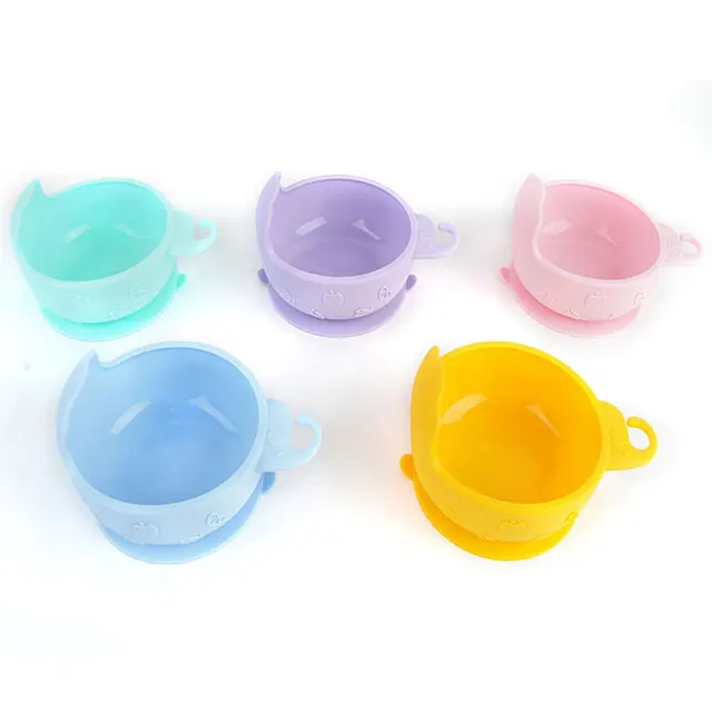 

New type material baby feeding bowl bpa free suction silicone baby bowls