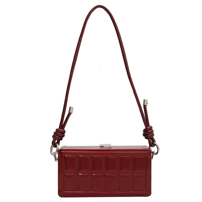 

Retro Vintage Women hand bags Patent leather ladies chocolate Box Purses Luxury Clutch Bag Small Shoulder handbags Crossbody Bag