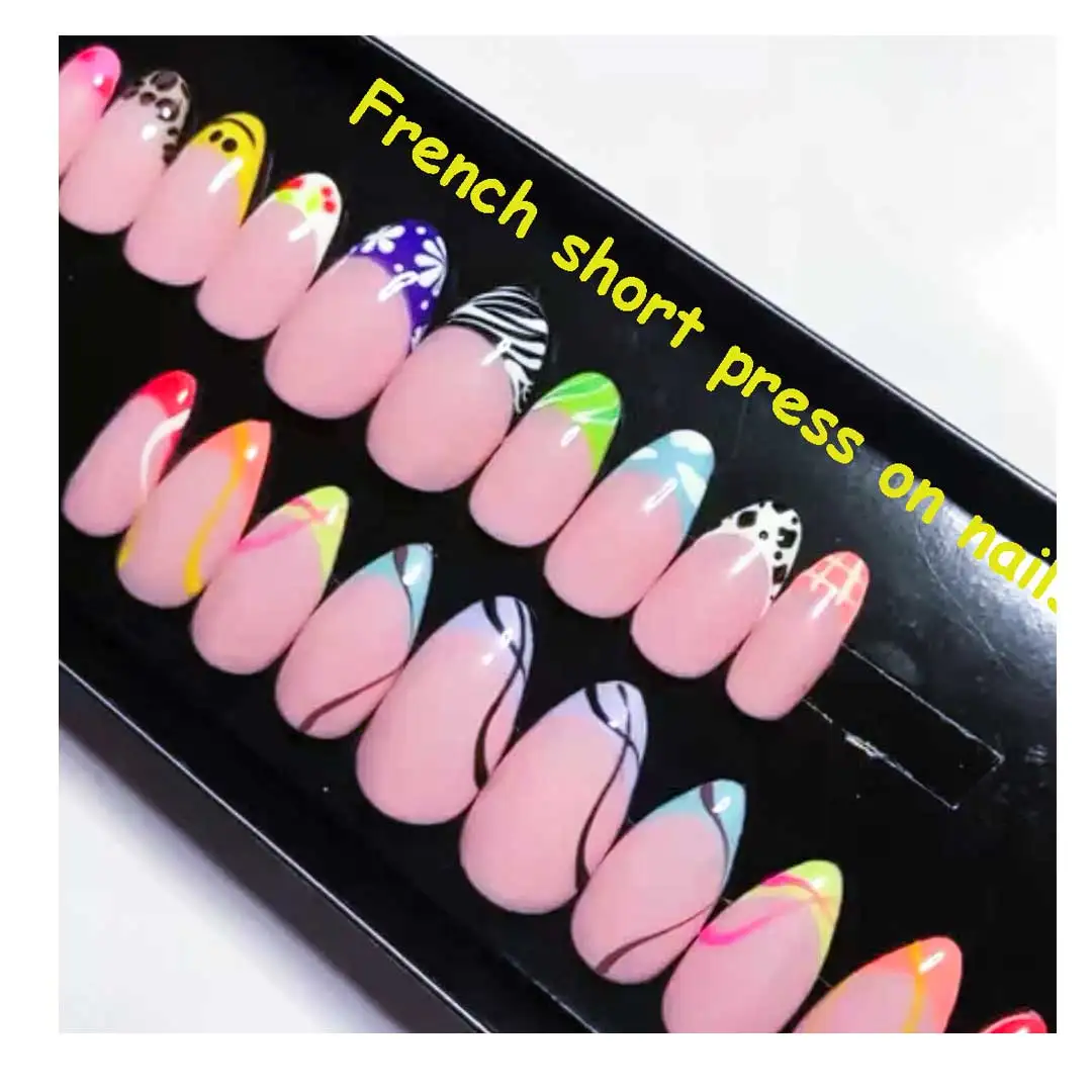 

2022 Glitters Bling Press On Nails With Glamnetic Rhinestones Finger nails Tips Luxury French False Nail Tip