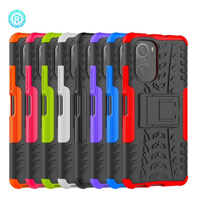 

Case for Xiaomi Redmi K40 Kickstand 2 in 1 Dual Armor Heavy Duty Shockproof Case Protective Phone Cover