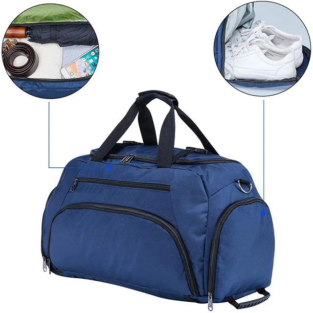 Customized Gym Duffle Bag Backpack with Wet Pocket  Shoes Compartment for Women Men