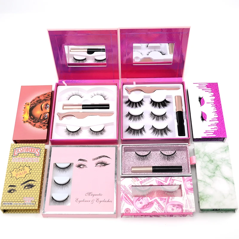 

Private Label Packaging Magnetic Eyelashes Waterproof Liquid Eyeliner False Mink Magnetic Lashes