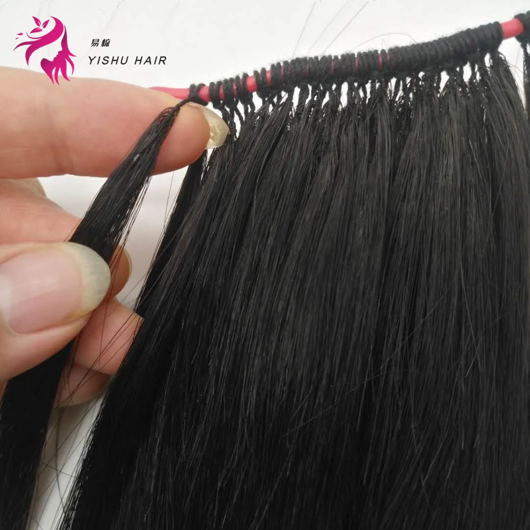 

Pure handmade 100% virgin remy hair double line most invisible Feather line hair extensions human