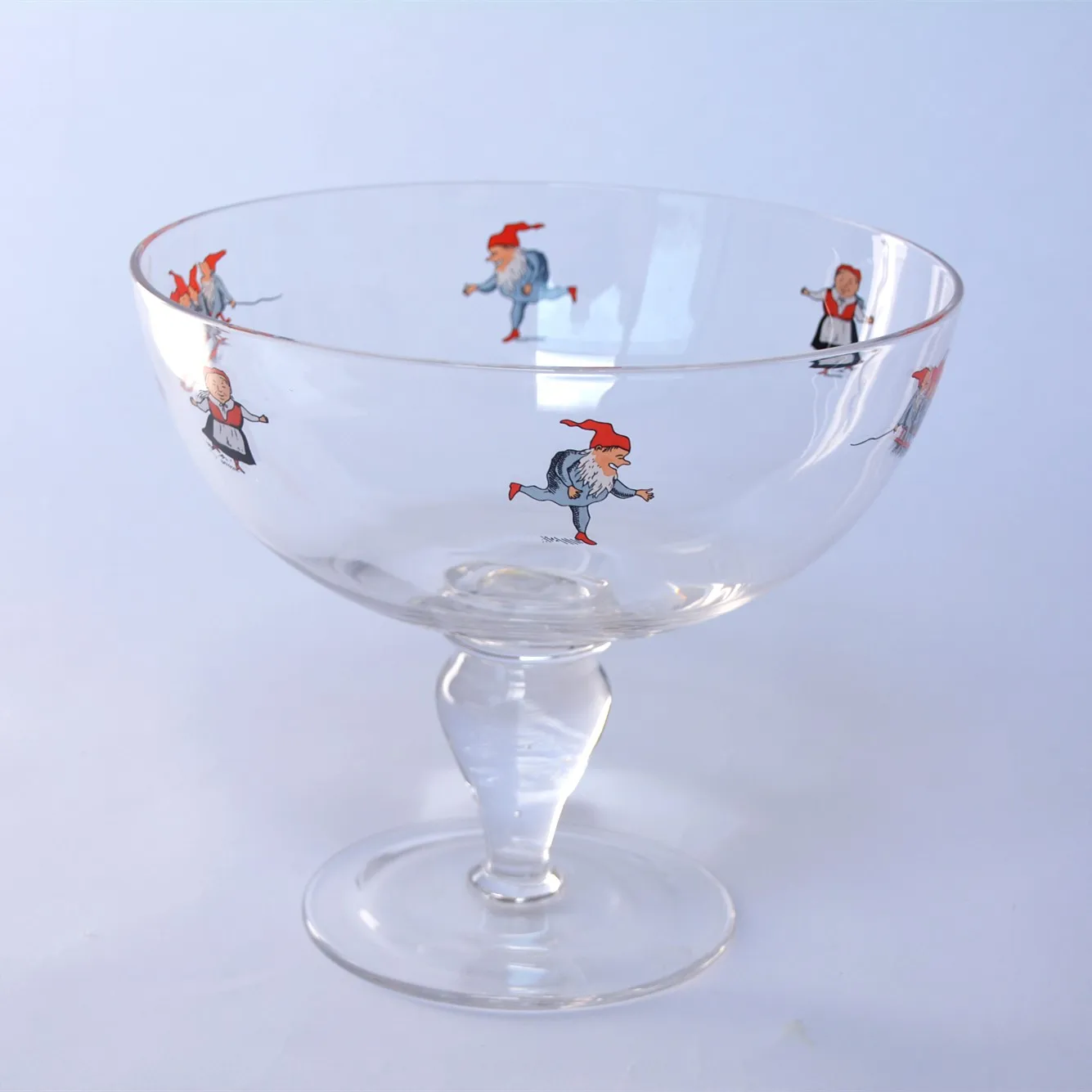 Handmade Footed Glass Trifle Bowl Crystal Fruit Bowl Glass Dessert Bowl