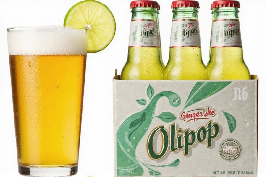 OLIPOP ginger ale can next to fresh ginger root and other botanical ingredients