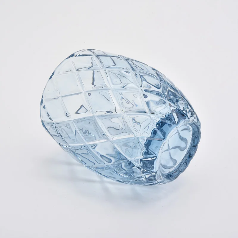 6oz Embossed Glass Candle Jar With Spray Color