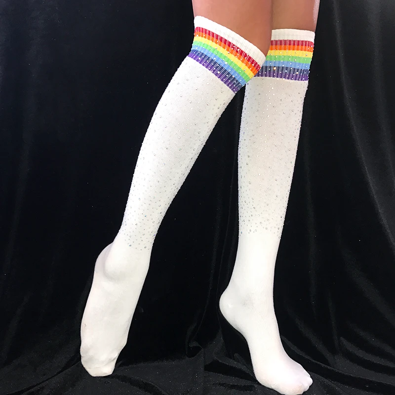 glitter thigh high socks