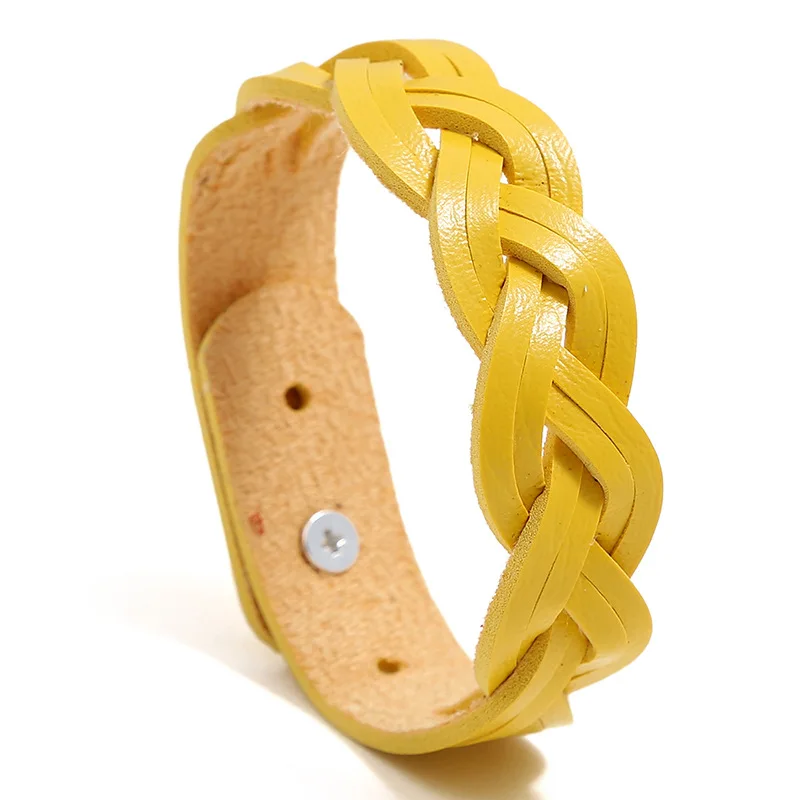 

Cheap Leather Bracelet Colorful Stocks Selling Handmade Braided Bracelet For Women and Men Accept Engrave Fashionable Jewelry