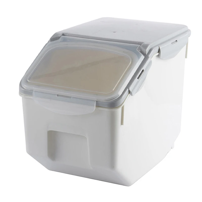 

kitchen plastic sealed rice bucket 10kg 15kg insect-proof moisture-proof grain bucket