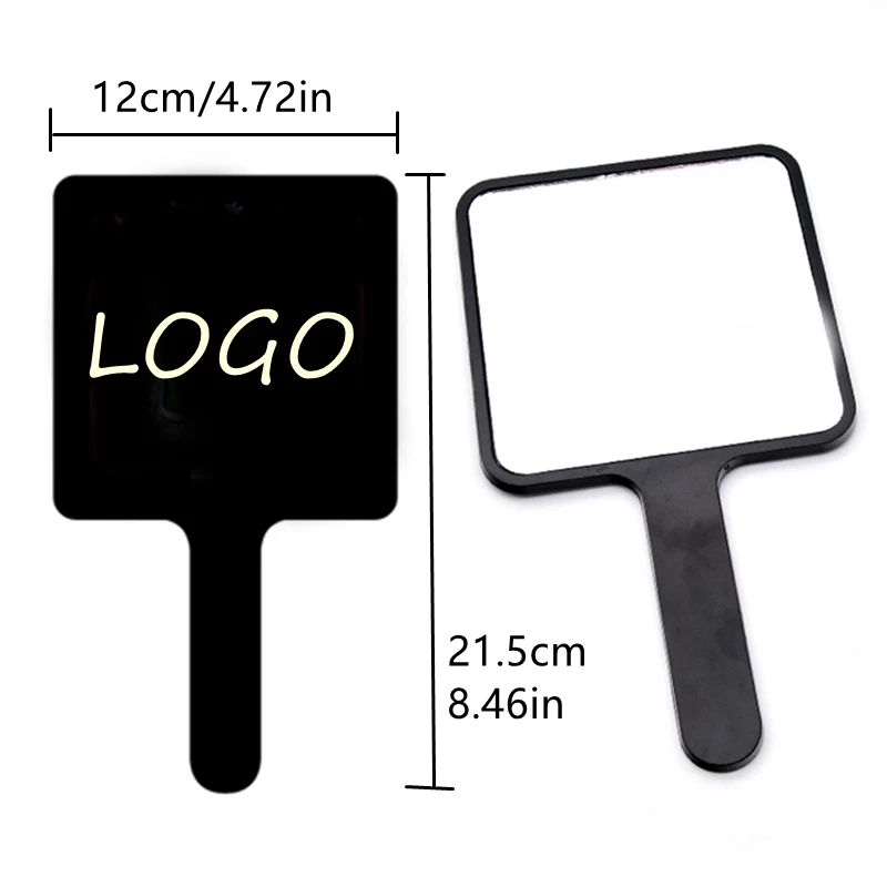 

Small MOQ private label customized square shape hand mirror logo custom handheld mirror