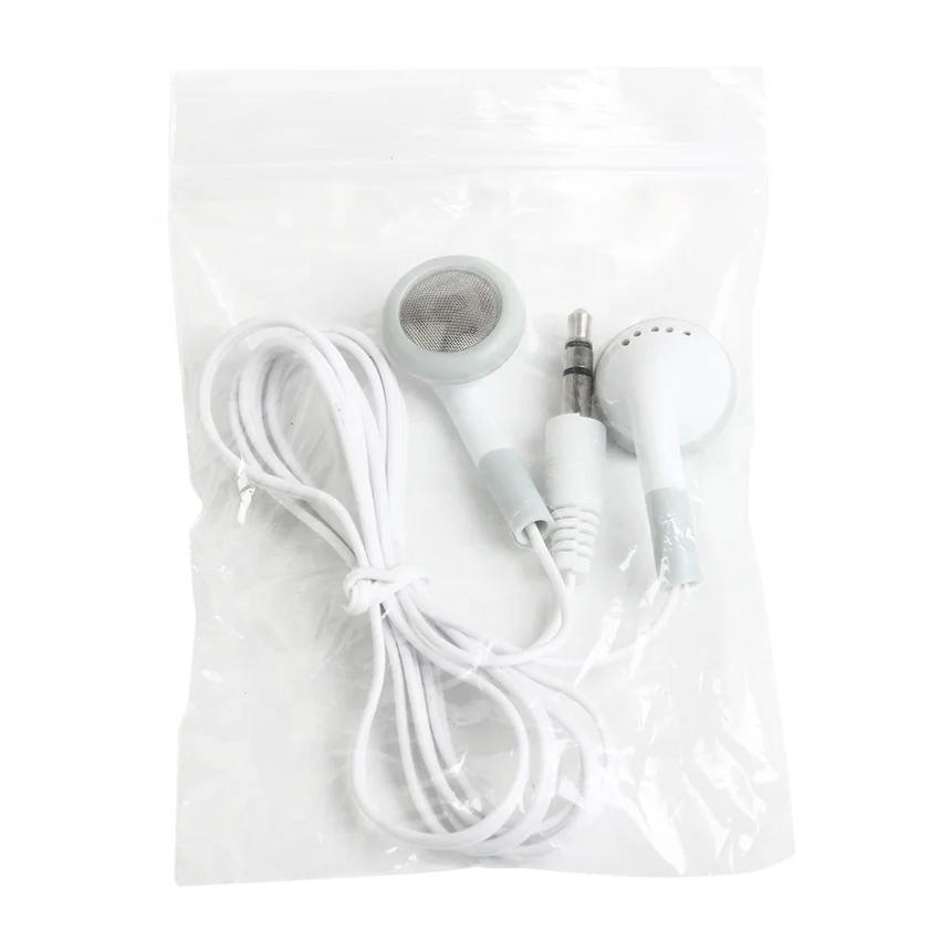 

White Low Price Cheap Disposable In Ear Earphone Wired Stereo Earphones For Museum Concert Library for School Gift