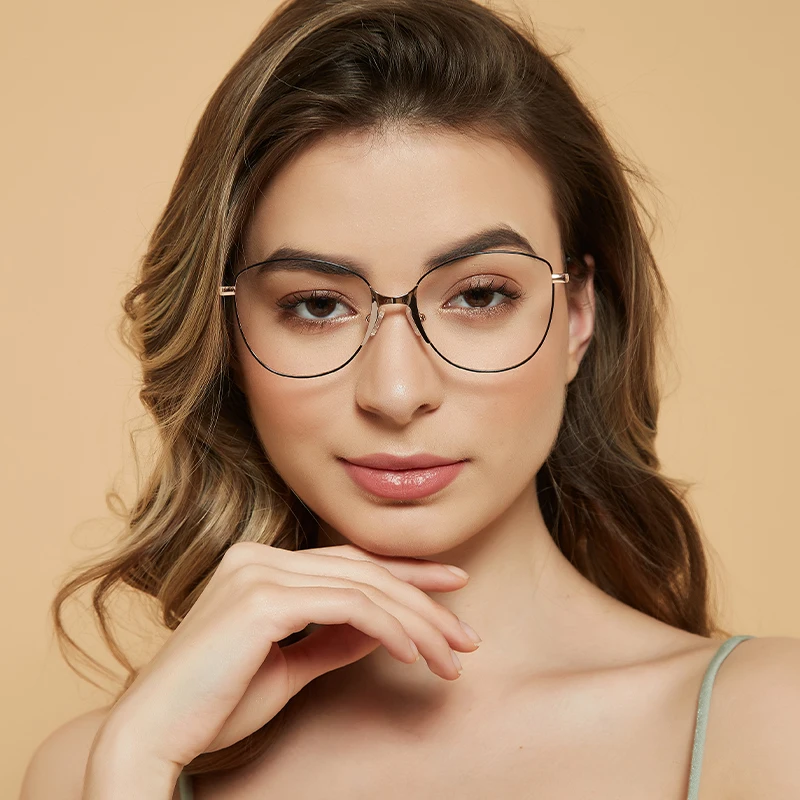 

Wholesale delicate metal thin spectacle frames trendy ultralight blue light filter glasses designer computer eyewear