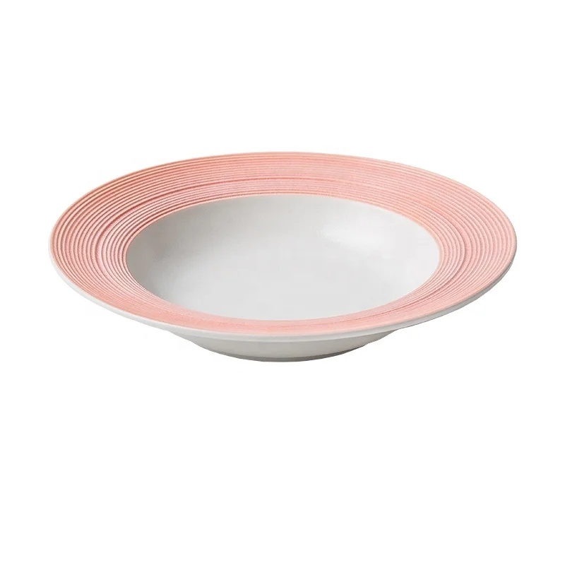 

Ceramic Western Deep Plate Dish Pasta Dish Plate Pasta Bowl Salad Straw Hat Restaurant Cafe Dish Saucer Soup Plate Tableware