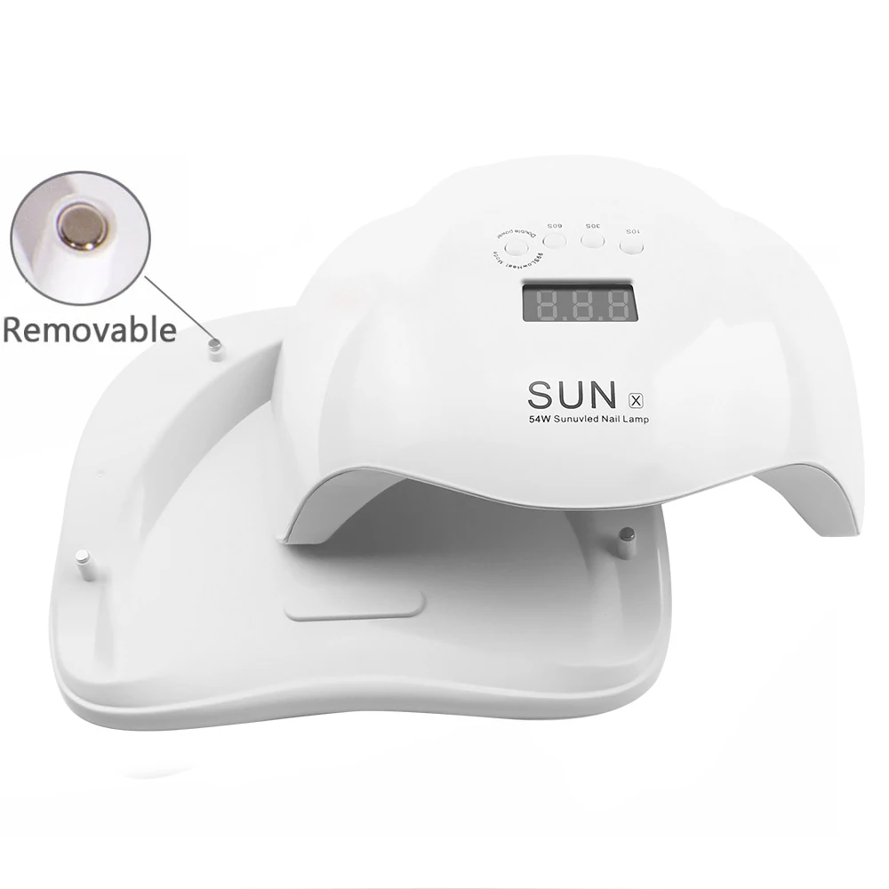 

New 54W SUNX UV LED Nails Lamp LED Lamps Nail Dryer For All Gel Nail polish curing lamp With Smart Sensor Manicure Ongle Tools, White